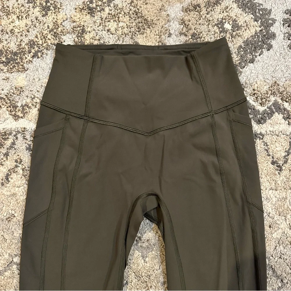 Lululemon All The Right Places Crop Dark Olive 4